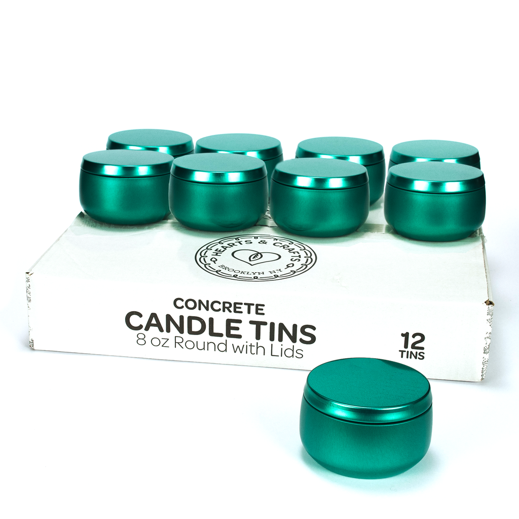 קופסאות פח לנרות 24 יח' - צבע ירוק