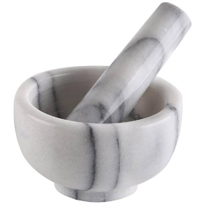 עלי ומכתש Greenco מאבן שיש לבן