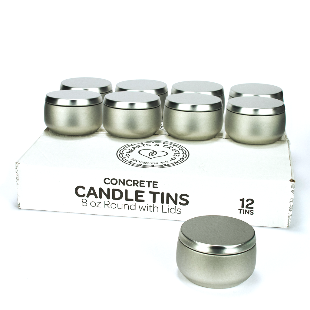 קופסאות פח לנרות 12 יח' - צבע כסוף